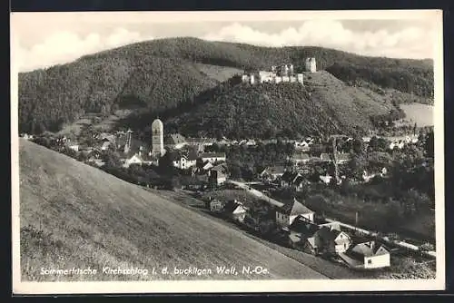 AK Kirchschlag i. d. buckligen Welt, Blick auf die Burg