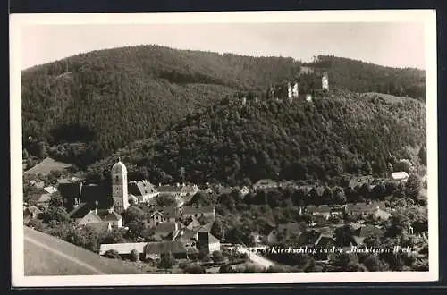 AK Kirchschlag in der buckligen Welt, Ortsansicht mit Burg