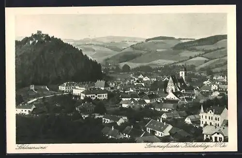 AK Kirchschlag /N.-Oe., Blick über Ort und Schlossruine