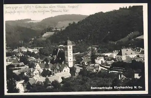 AK Kirchschlag /N.-Oe., Die Kirche aus der Vogelschau