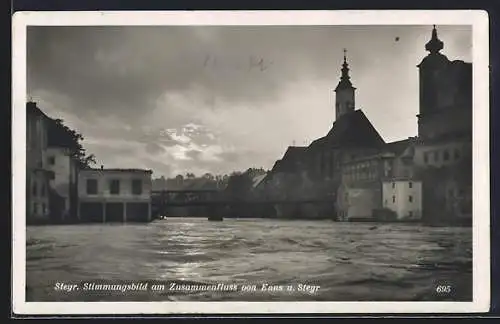 AK Steyr, Stimmungsbild am Zusammenfluss von Enns & Steyr