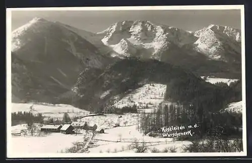 AK Rossleithen /O.-Oe., Ortsansicht mit dem Warscheneck im Winter