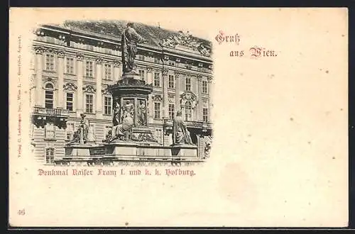 AK Wien, Denkmal Kaiser Franz I. und k. k. Hofburg