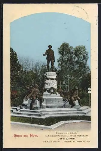 AK Steyr, Monument des Gründers der Österr. Waffenfabrik Josef Werndl