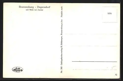 AK Brannenburg-Degerndorf, Teilansicht mit Blick in`s Inntal