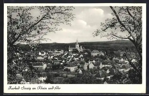 AK Sinzig an Rhein und Ahr, Teilansicht mit Kirche