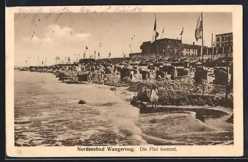 AK Wangeroog, Nordseebad, Strand bei Flut