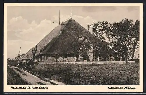 AK St. Peter-Ording, Blick auf einen Eiderstedter Haubarg