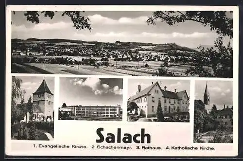 AK Salach, Evangelische Kirche, Schachenmayr, Rathaus