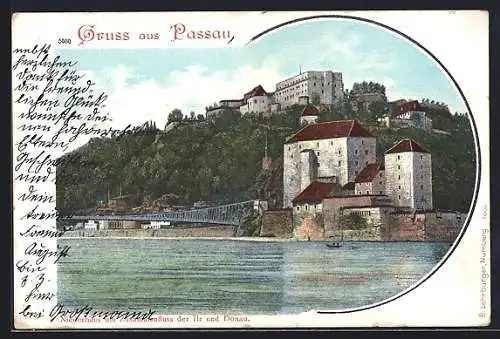 AK Passau, Niederhaus am Zusammenfluss der Ilz und Donau