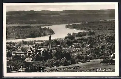 AK Simbach / Inn, Ortspanorama vom Berg aus gesehen