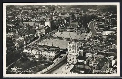 AK Leipzig, Augustusplatz, Fliegeraufnahme