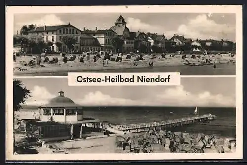 AK Niendorf, Ostsee-Heilbad, Strandpartie, Steg