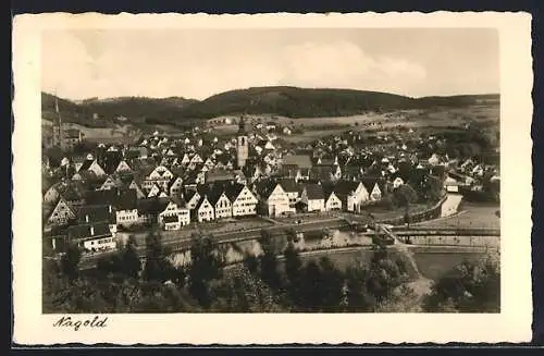 AK Nagold, Ortspanorama aus der Vogelschau