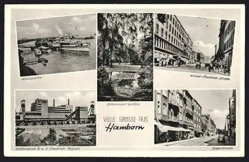 AK Hamborn / Duisburg, Jägerstrasse, Kaiser-Friedrich-Strasse, Grossschacht II u. V Friedrich Thyssen