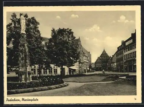 AK Paderborn, Marienplatz mit Brunnen