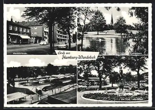 AK Hamburg-Wandsek, Tabakwarenladen von E. Bächle, Walddörferstrasse 78, ZOB-Wandsbek, Eichtalpark