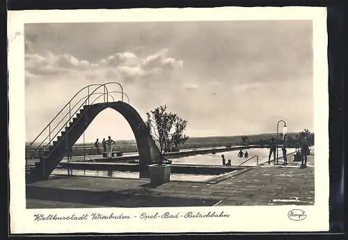 AK Wiesbaden, Opel-Bad-Rutschbahn