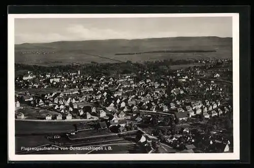 AK Donaueschingen i. B., Ortsansicht vom Flugzeug aus