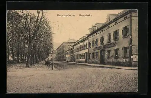 AK Germersheim, Hauptstrasse mit Gasthaus zum deutschen Kaiser, Allee-Promenade