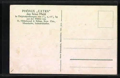 AK Mannheim, Hafenpartie, Mühle von H. Hildebrand & Söhne