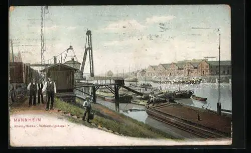 AK Mannheim, Hafen, Rhein-Neckar-Verbindungskanal, Lastschiffe