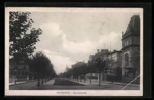 AK Mannheim, Werderstrasse mit Promenadenallee