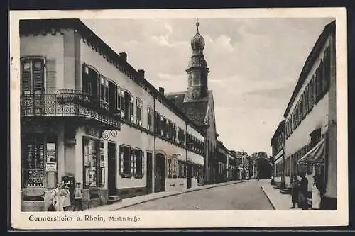 AK Germersheim a. Rh., Geschäft in der Marktstrasse