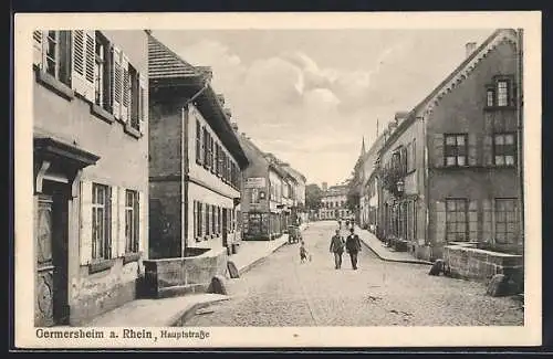 AK Germersheim a. Rhein, Geschäfte in der Hauptstrasse