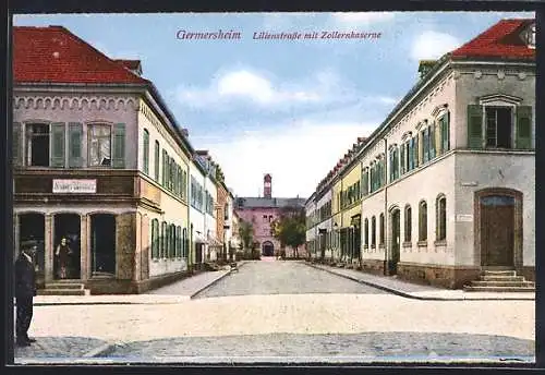 AK Germersheim, Lilienstrasse und Zollernkaserne