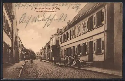 AK Germersheim /Pfalz, Untere Markstrasse mit Apotheke