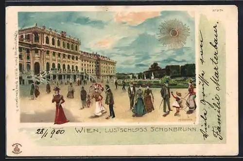 Sonnenschein-AK Wien, Am Lustschloss Schönbrunn im Sonnenschein