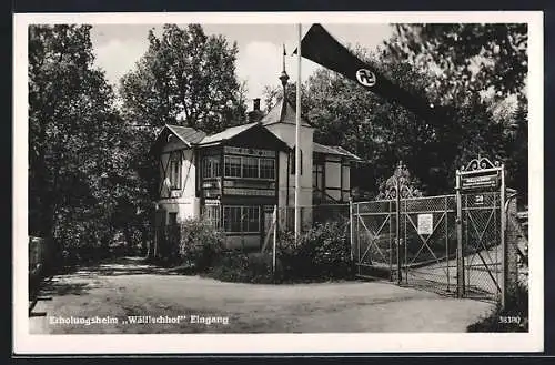 AK Maria-Enzersdorf am Gebirge, Eingang zum Erholungsheim Wällischhof, 