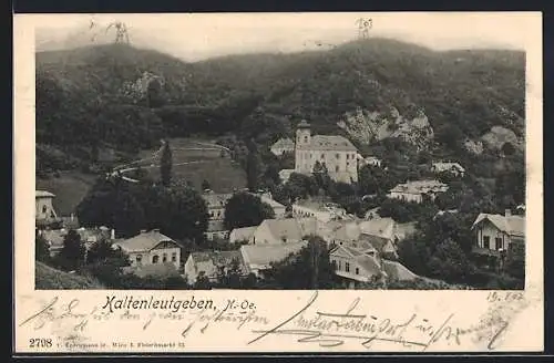 AK Kaltenleutgeben, Die Kirche vor dem Gaisberg