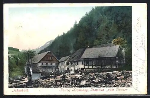 AK Johnsbach im Gesäuse, Gasthof zum Donner, Aussenansicht