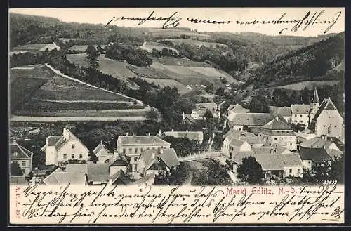 AK Edlitz /N.-Oe., Blick über den Ort, Markt Edlitz