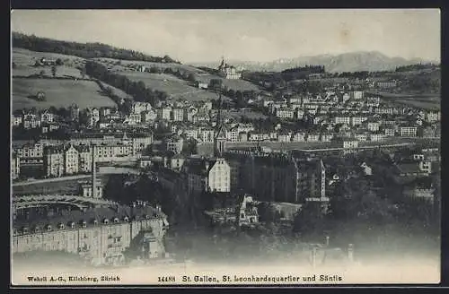 AK St. Gallen, St. Leonhardsquartier und Säntis