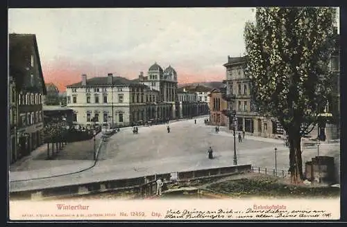 AK Winterthur, Blick auf den Bahnhofplatz