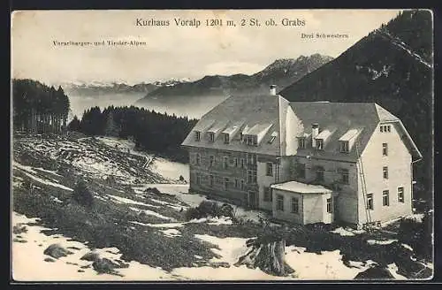 AK Grabs, Kurhaus Voralp mit Vorarlberger- und Tiroler-Alpen