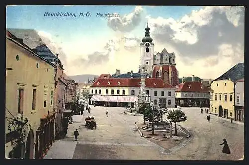 AK Neunkirchen /N.-Oe., Blick über den Hauptplatz