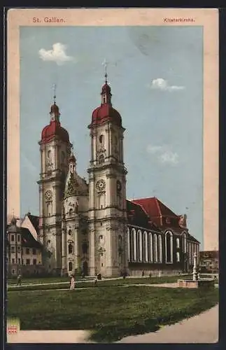 AK St. Gallen, Blick auf die Klosterkirche