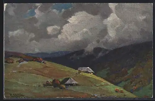 Künstler-AK Fritz Reiss: Herbst im Schwarzwald, Panorama