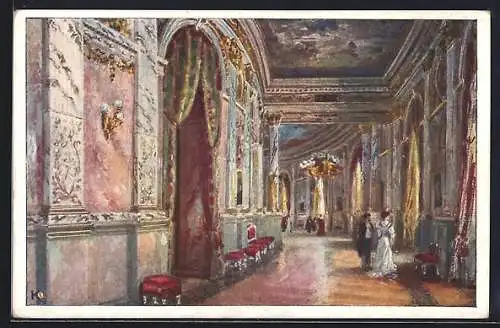 Künstler-AK Wien, Burgtheater, Foyer