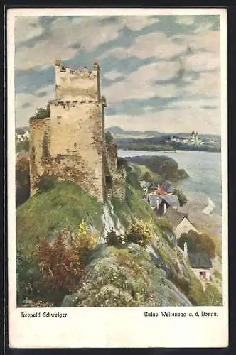 Künstler-AK Weitenegg an der Donau, Ruine