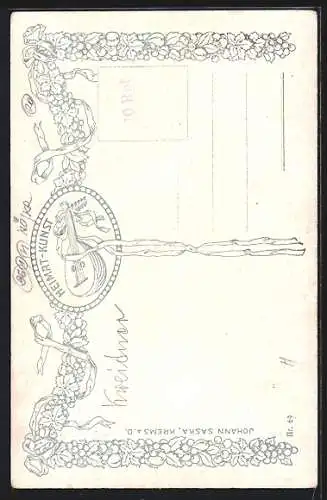 Künstler-AK Leopold Schweiger: Imbach, Ortsansicht mit Kirche