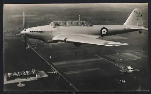 AK British Bomber above Fairey