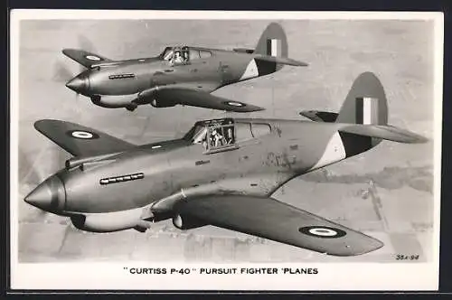 AK British Pursuit Fighter Planes Curtiss P-40