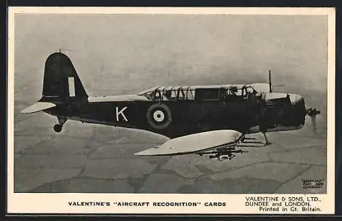 AK Dundee, Valentine & Sons Ltd., Valentine`s Aricraft Flugzeug