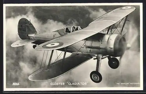 AK Flugzeug Gloster Gladiator in der Luft