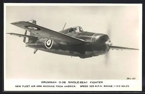 AK Jagd-Flugzeug vom Typ Grumman G-36